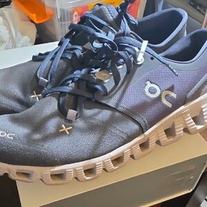 On Running Cloud Shoes in Navy and Light Gray